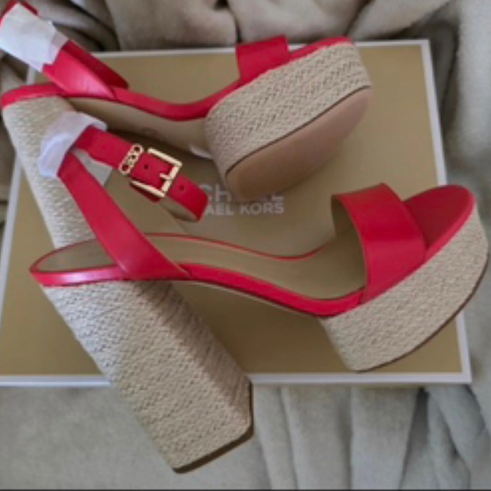 Michael Kors Vibrant Red Platform Heels